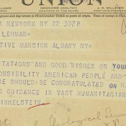 Telegram: 1942 November 22