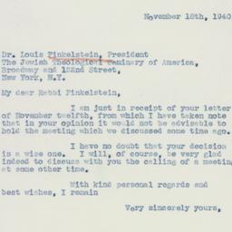 Letter: 1940 November 18