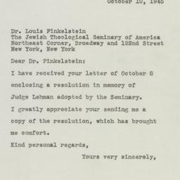 Letter: 1945 October 10