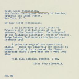 Letter: 1938 February 15
