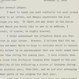 Letter: 1939 November 2