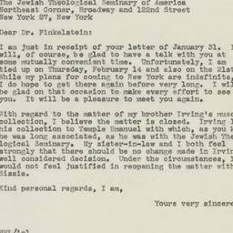 Letter: 1946 February 5