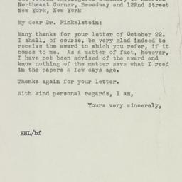 Letter: 1945 October 25
