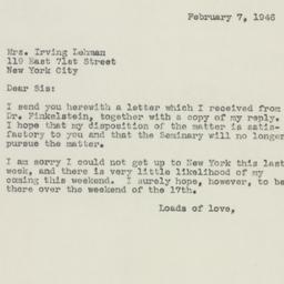 Letter: 1946 February 7