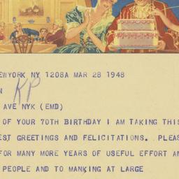 Telegram: 1948 March 28