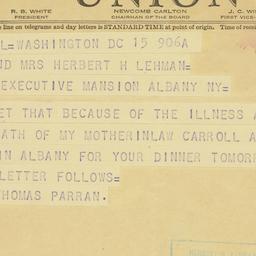 Telegram: 1940 January 15