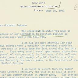 Letter: 1931 July 10