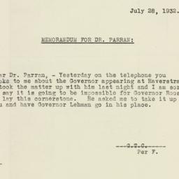 Letter: 1932 July 28