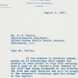 Letter: 1937 August 2