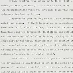 Telegram: 1941 May 10