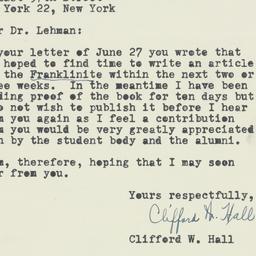 Letter: 1947 August 4