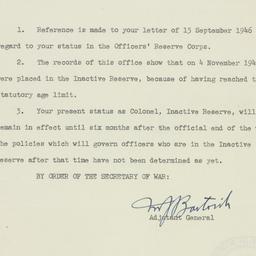 Letter: 1946 October 7