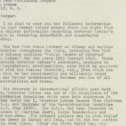 Letter: 1949 January 17