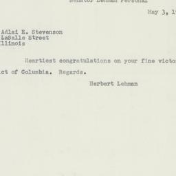 Telegram: 1956 May 3