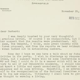 Letter: 1952 November 26