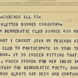 Telegram: 1957 January 17