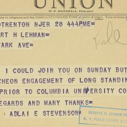 Telegram: 1954 October 28