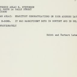 Telegram: 1956 October 16
