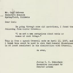 Letter: 1952 October 1