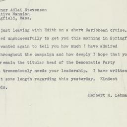 Telegram: 1952 November 7