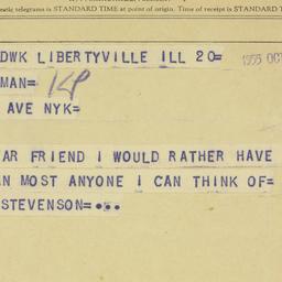 Telegram: 1955 October 20