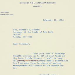 Letter: 1936 February 13