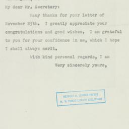Letter: 1950 December 1