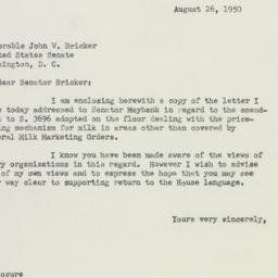 Letter: 1950 August 26