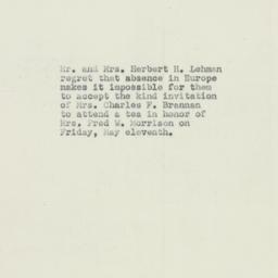 Letter: 1951 May 9