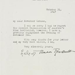Letter: 1947 October 31