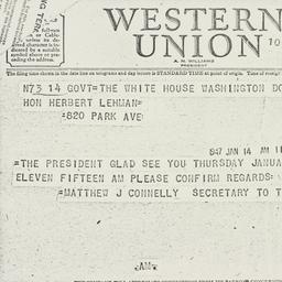 Telegram: 1947 January 14