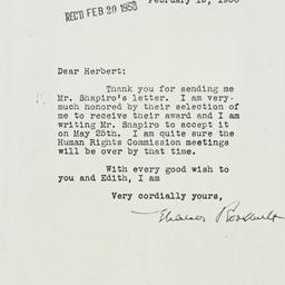Letter: 1950 February 15