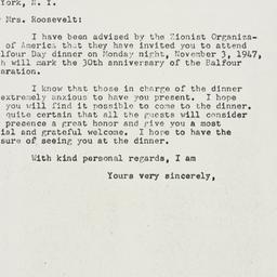 Letter: 1947 October 30
