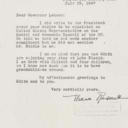 Letter: 1947 July 19