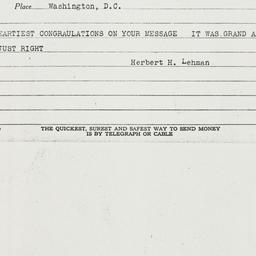 Telegram: 1939 September 21