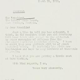 Letter: 1938 March 31