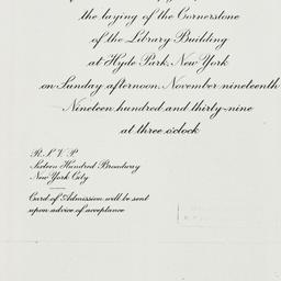 Invitation: 1939 November 19