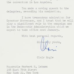 Letter: 1960 July 27