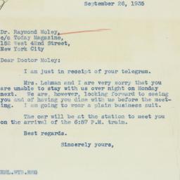 Letter: 1935 September 26