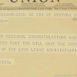 Telegram: 1942 November 23
