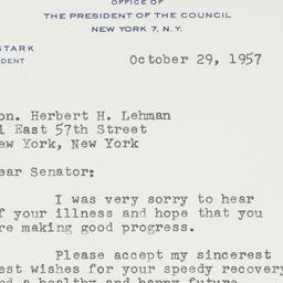 Letter: 1957 October 29