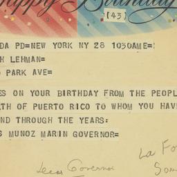 Telegram: 1958 March 28
