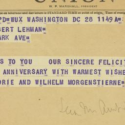 Telegram: 1953 March 28
