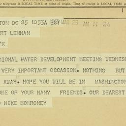 Telegram: 1963 March 25