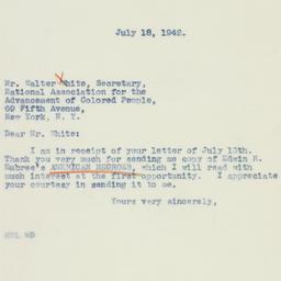 Letter: 1942 July 18
