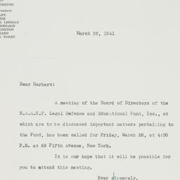 Letter: 1941 March 22