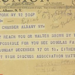 Telegram: 1938 December 12