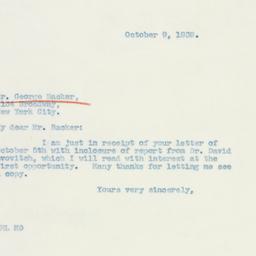 Letter: 1939 October 9