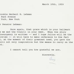 Letter: 1959 March 10