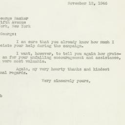 Letter: 1946 November 12